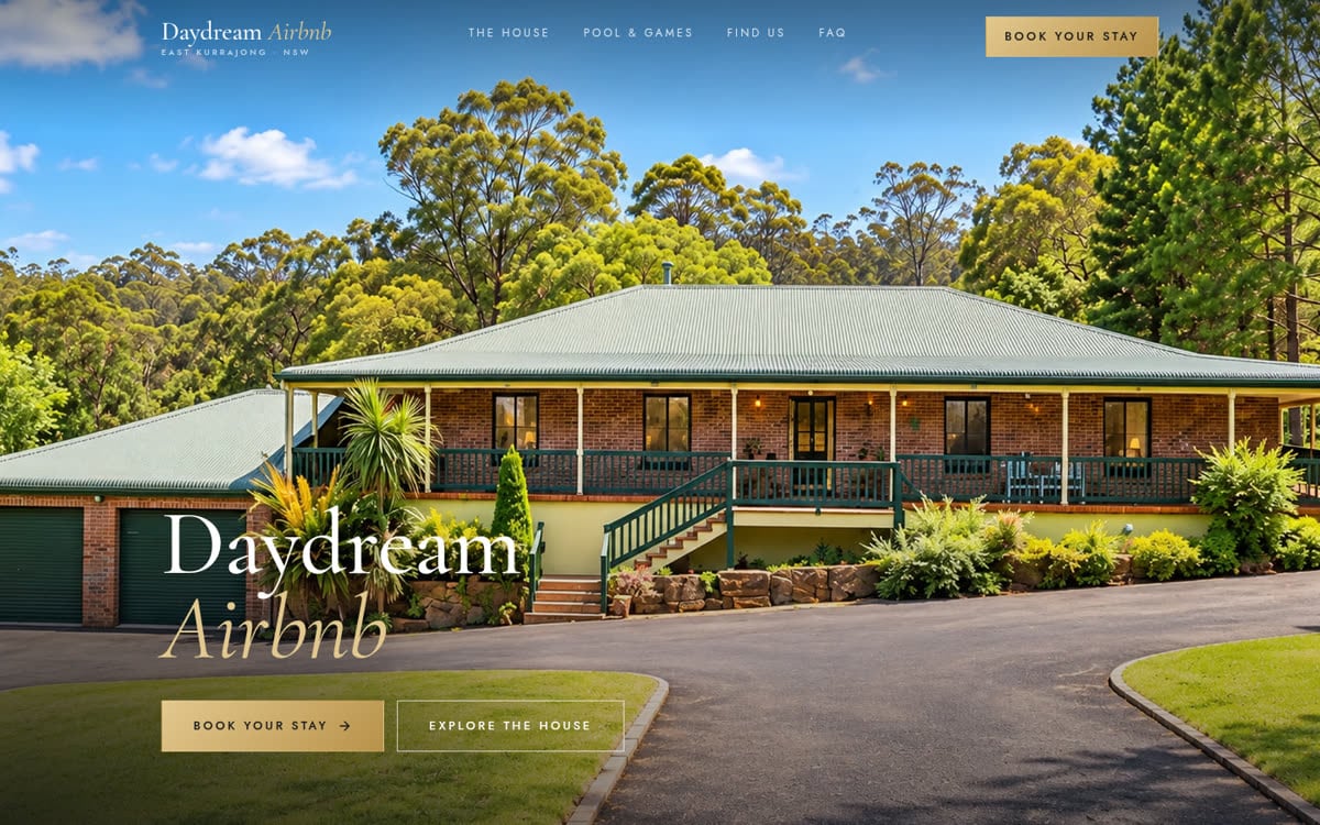 Daydream Airbnb — the real site, desktop
